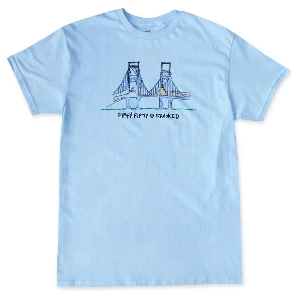 Krooked T-Shirt Fifty Fifty - Light Blue