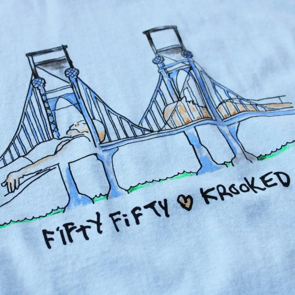 Krooked T-Shirt Fifty Fifty - Light Blue