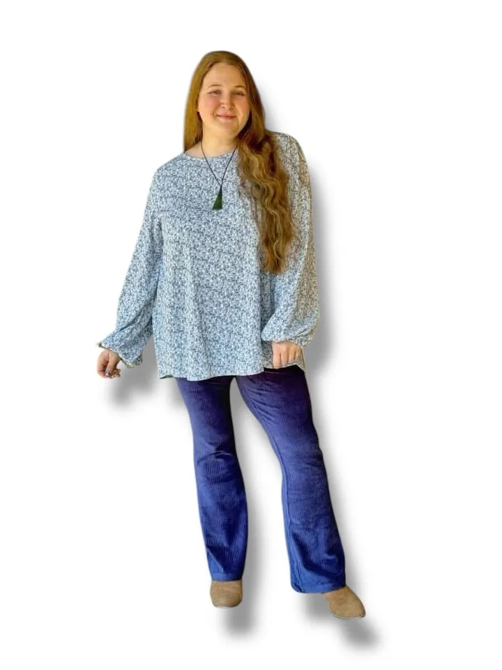 Kylie - Solid Medieval Blue Stretch Cord