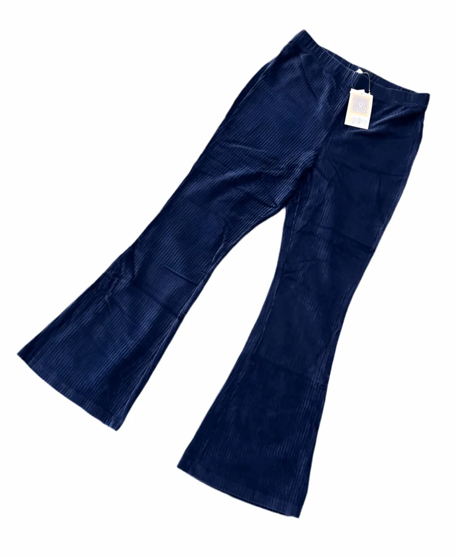 Kylie - Solid Medieval Blue Stretch Cord
