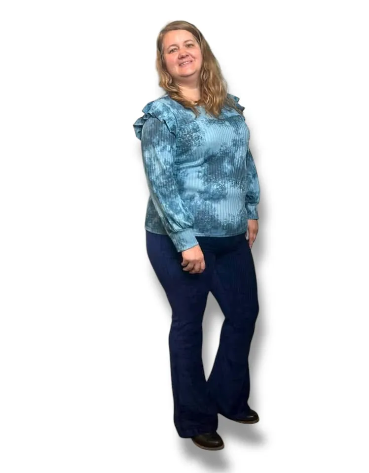 Kylie - Solid Medieval Blue Stretch Cord