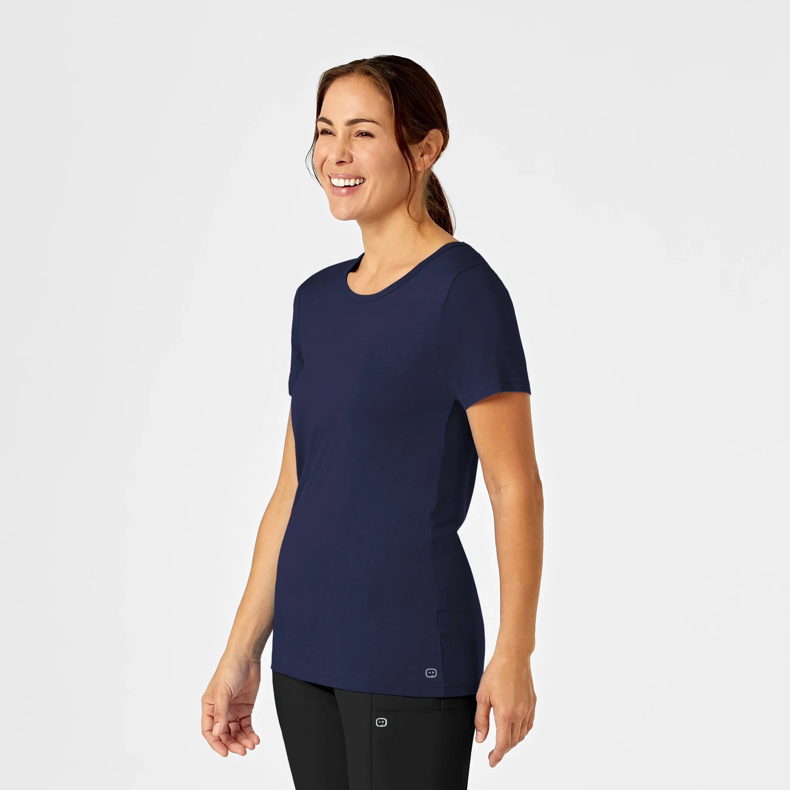 Layers 2209 Silky Knit Short Sleeve Tee Navy