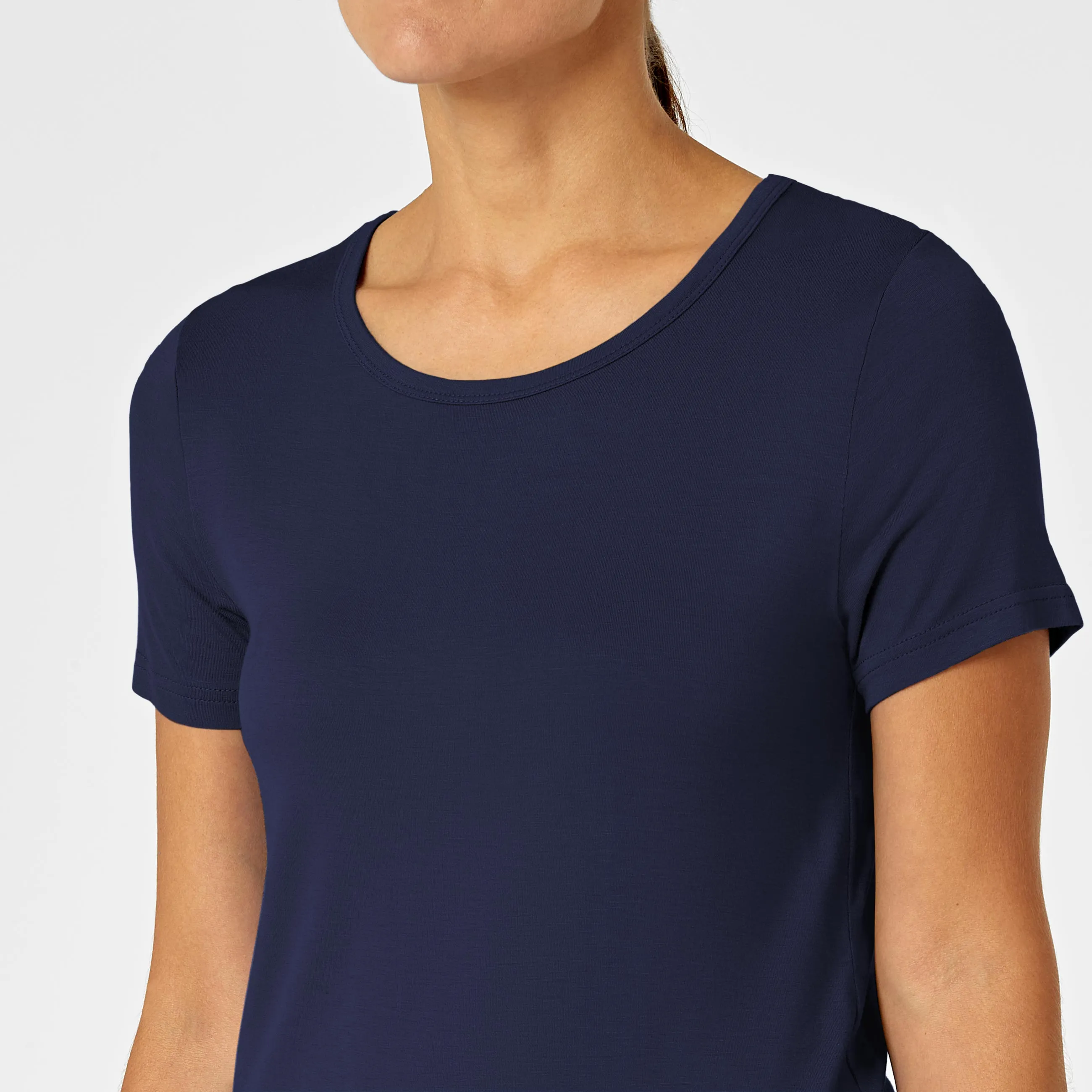 Layers 2209 Silky Knit Short Sleeve Tee Navy