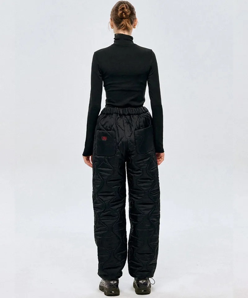LE SONNET Quilted Pants - Black