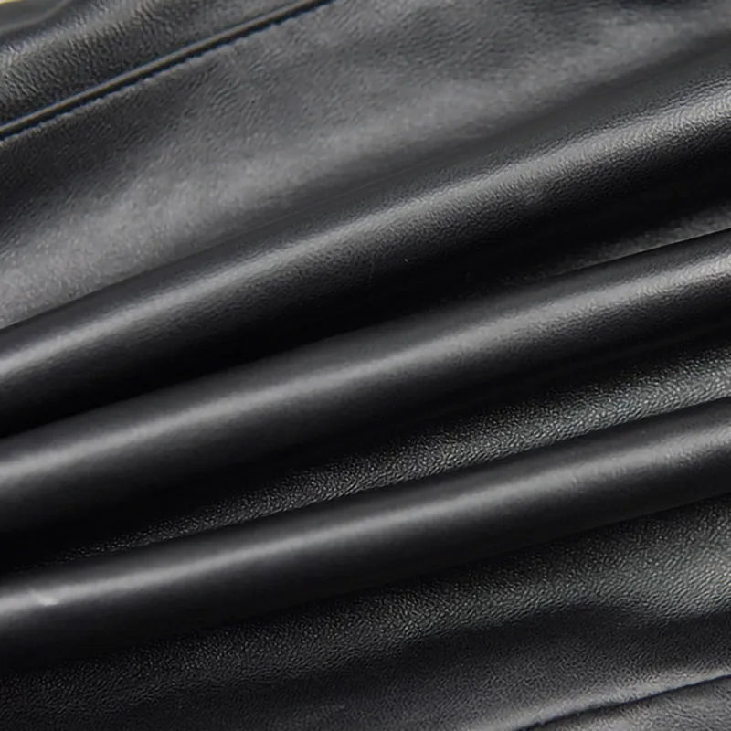 Leather Pants 2022 Autumn Winter Sheepskin Shorts All-Match Eastic Waist Pleated Pocket Wide Leg Pants New Fashion TF4788