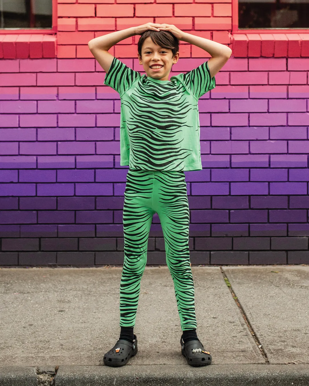 Legging- Mint Zebra Print
