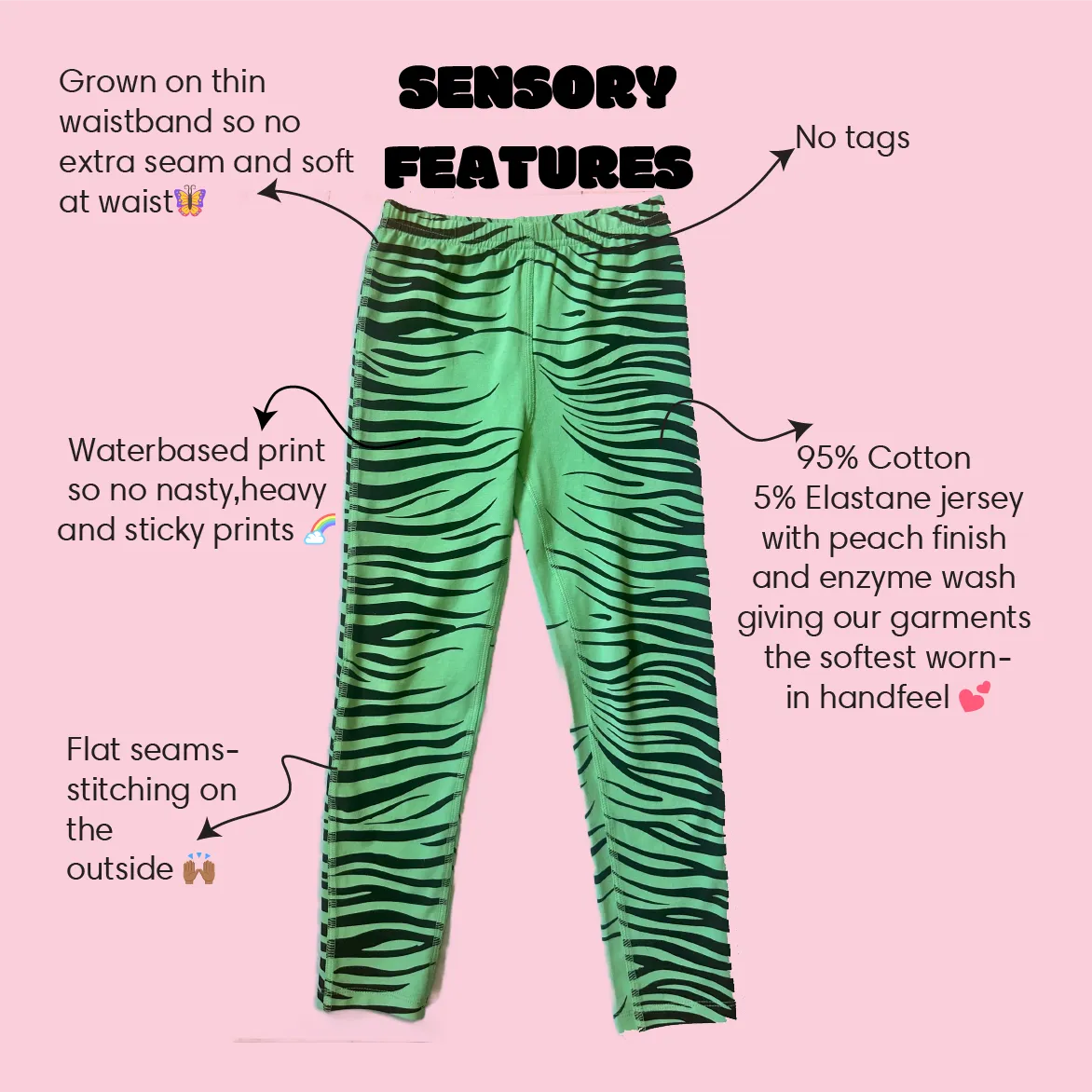 Legging- Mint Zebra Print