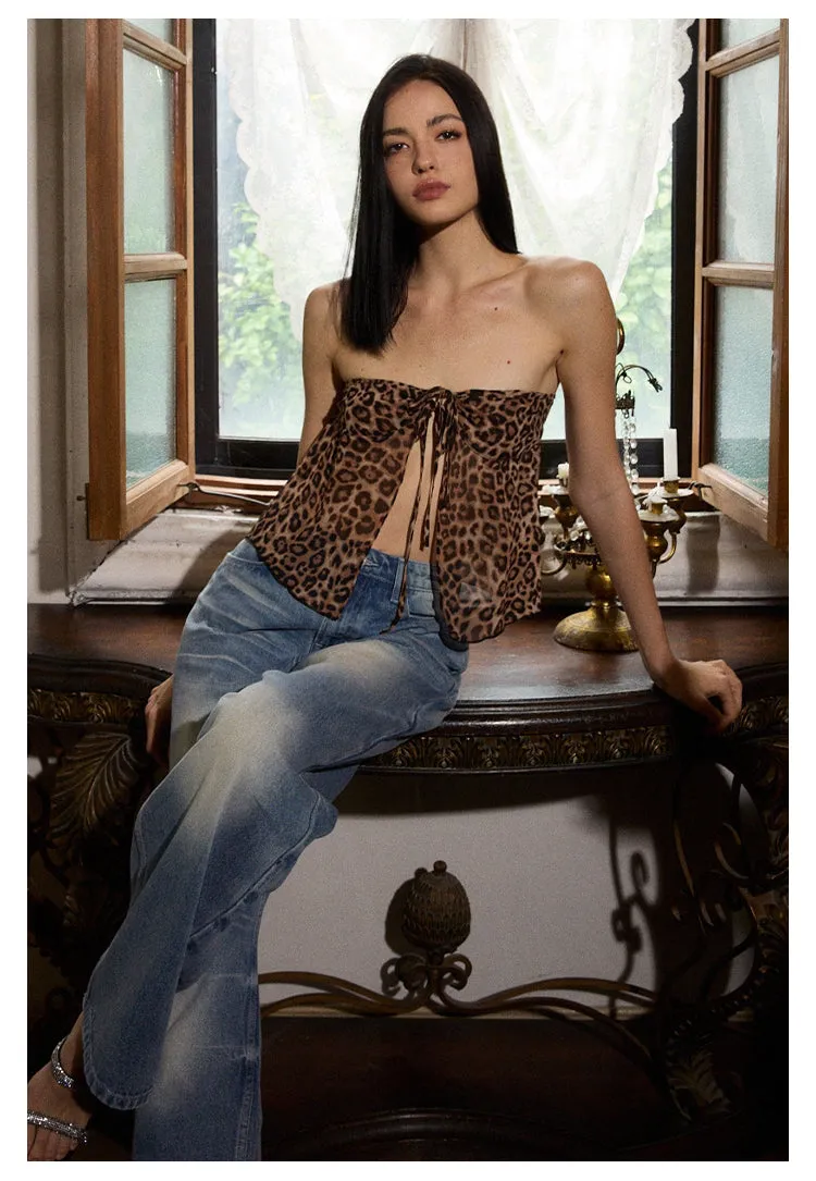 Leopard Tie Tube Top
