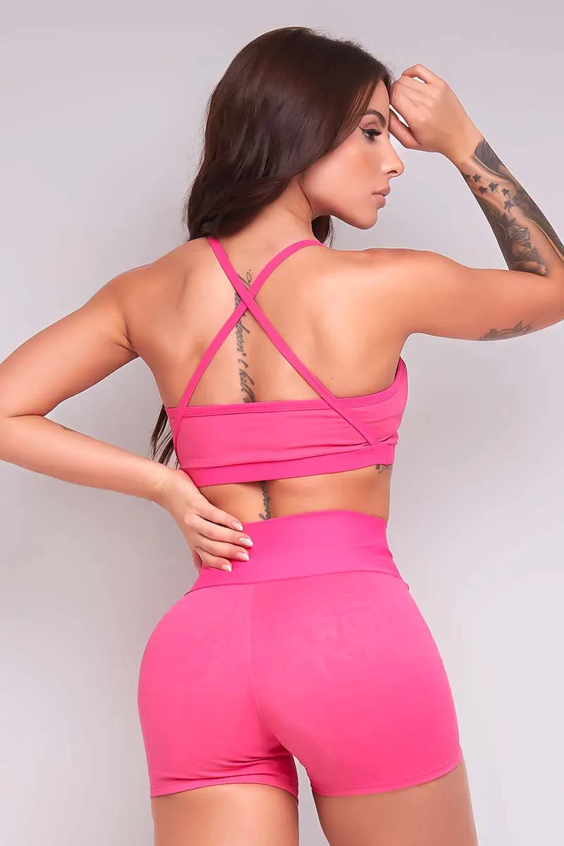 Let's Gym Pink Matrix Shorts