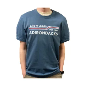 Life Is Good Men's Adirondacks Stripes Tee - Vintage Blue