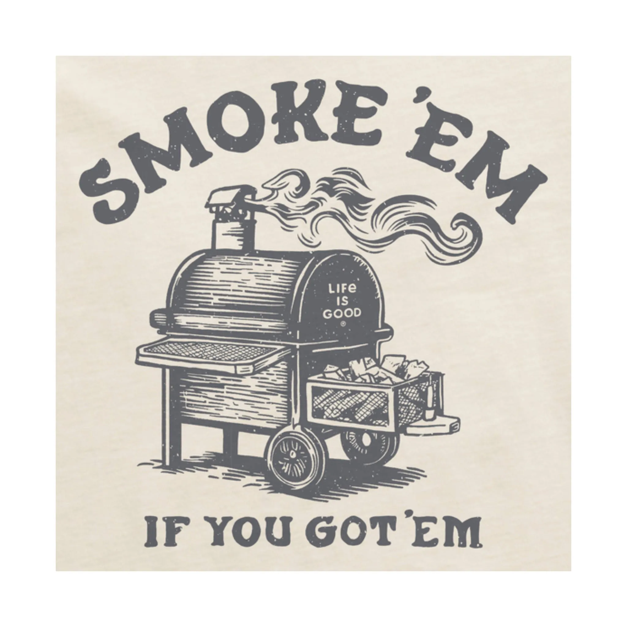 Life Is Good Men's Smoke'em Short Sleeve Tee - Putty White