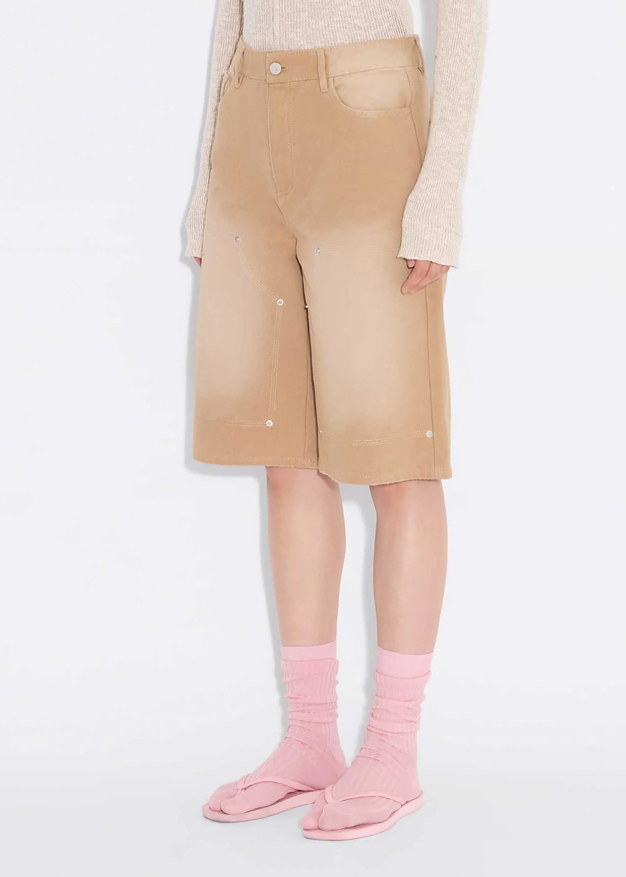 Light Brown Double-Knee Shorts