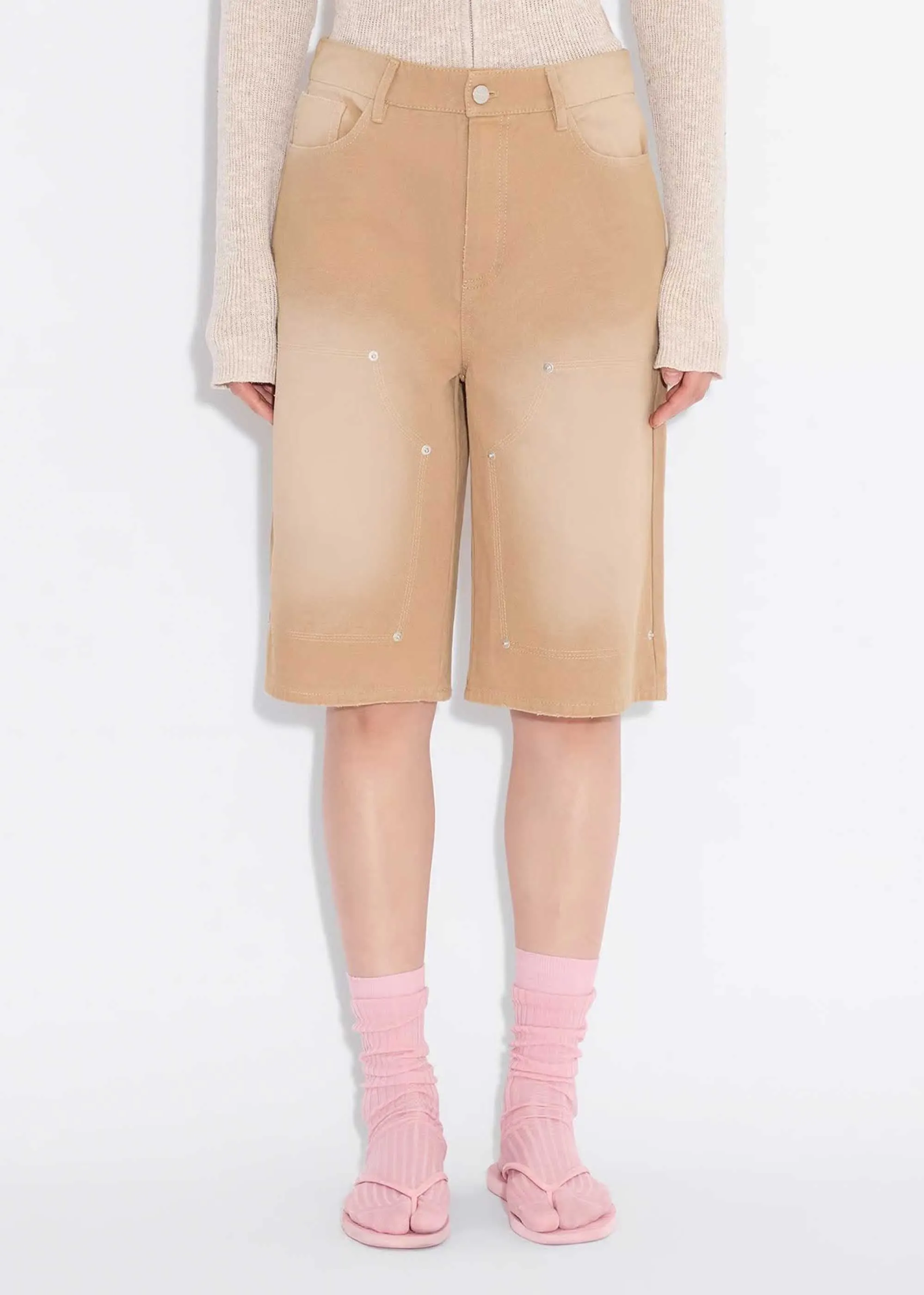 Light Brown Double-Knee Shorts