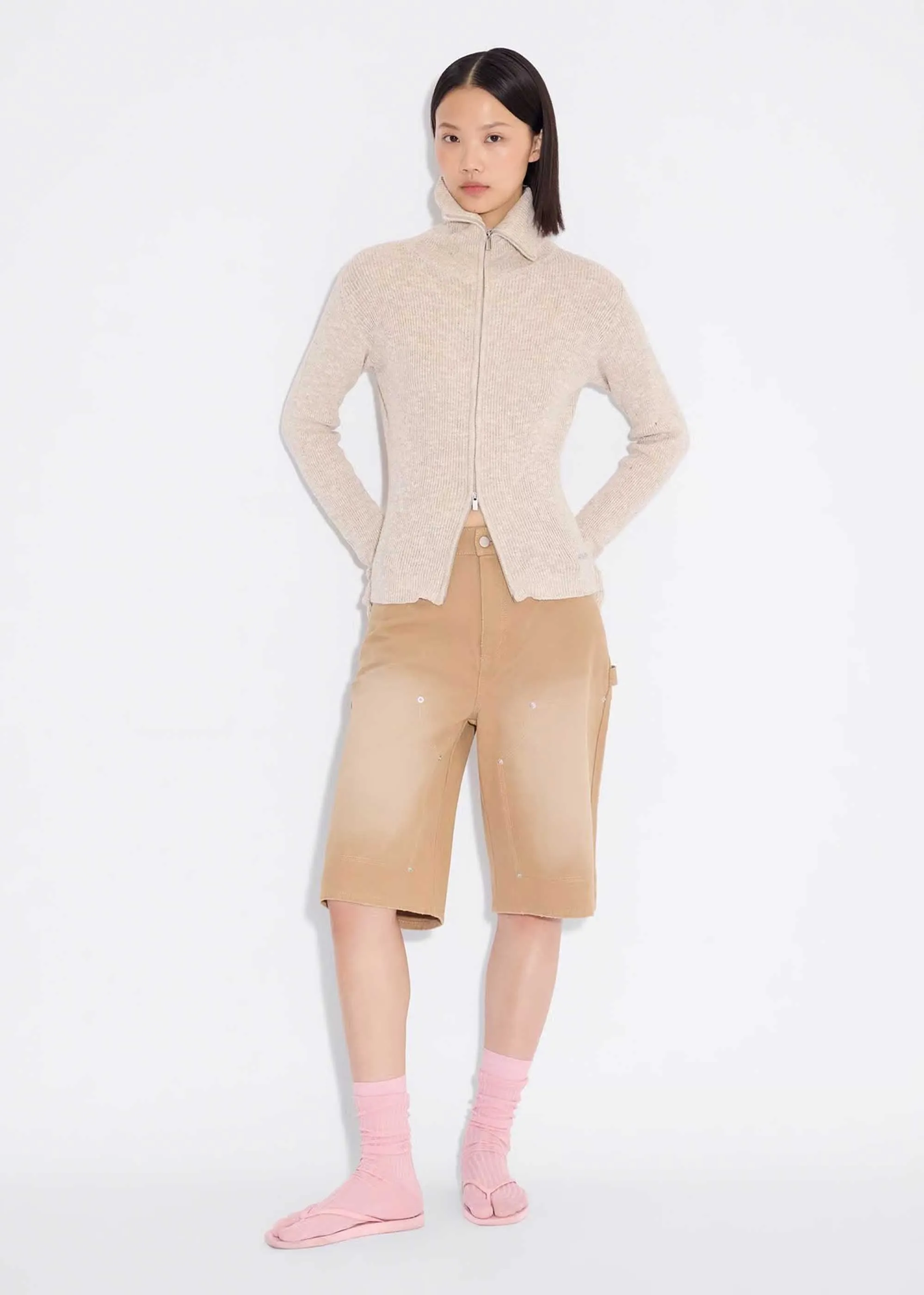 Light Brown Double-Knee Shorts
