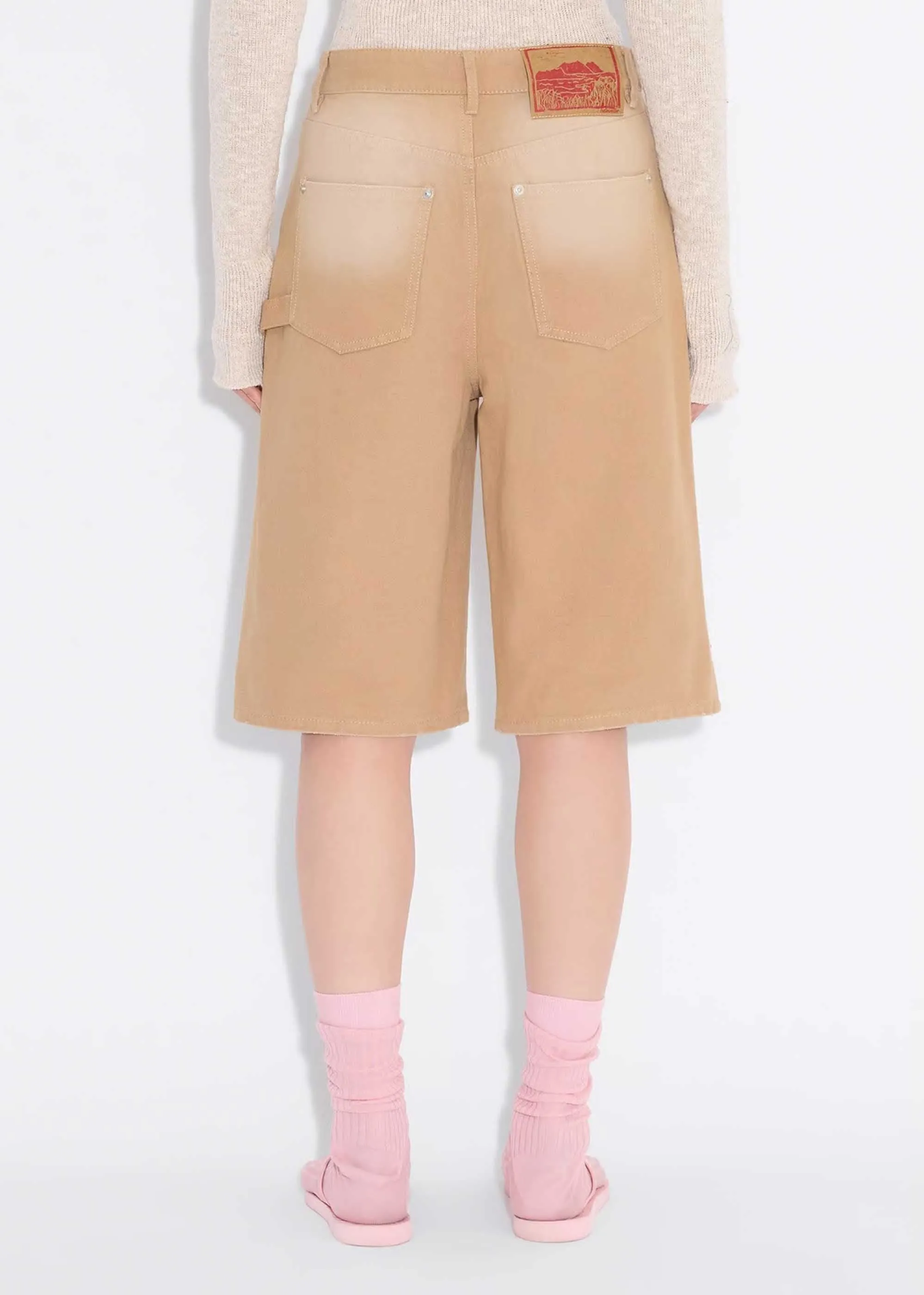 Light Brown Double-Knee Shorts