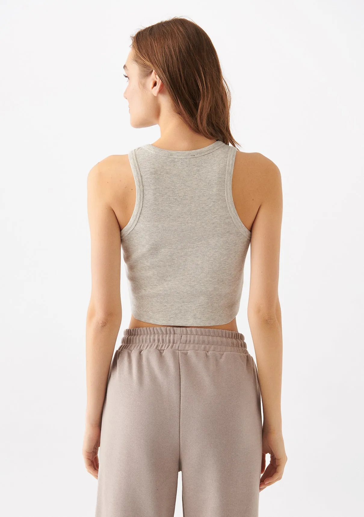 Light Grey Melange Tank Top