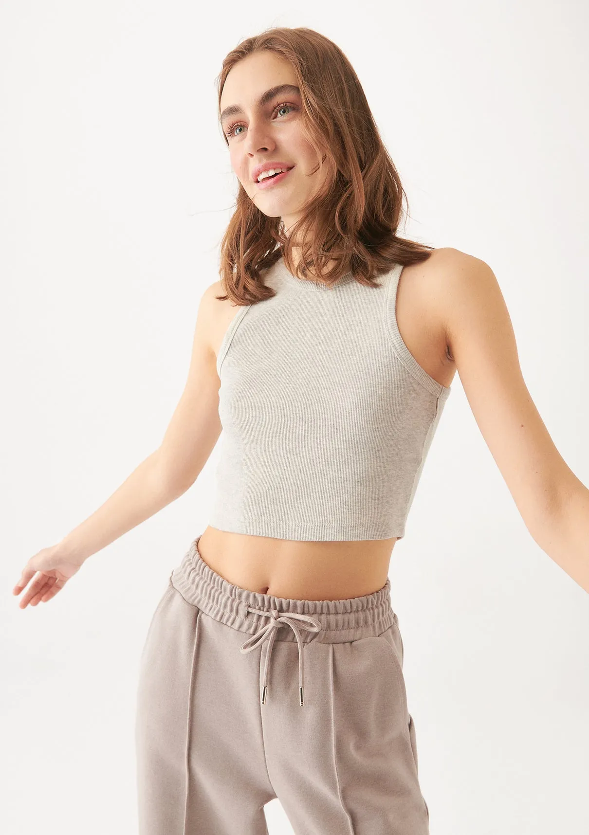 Light Grey Melange Tank Top