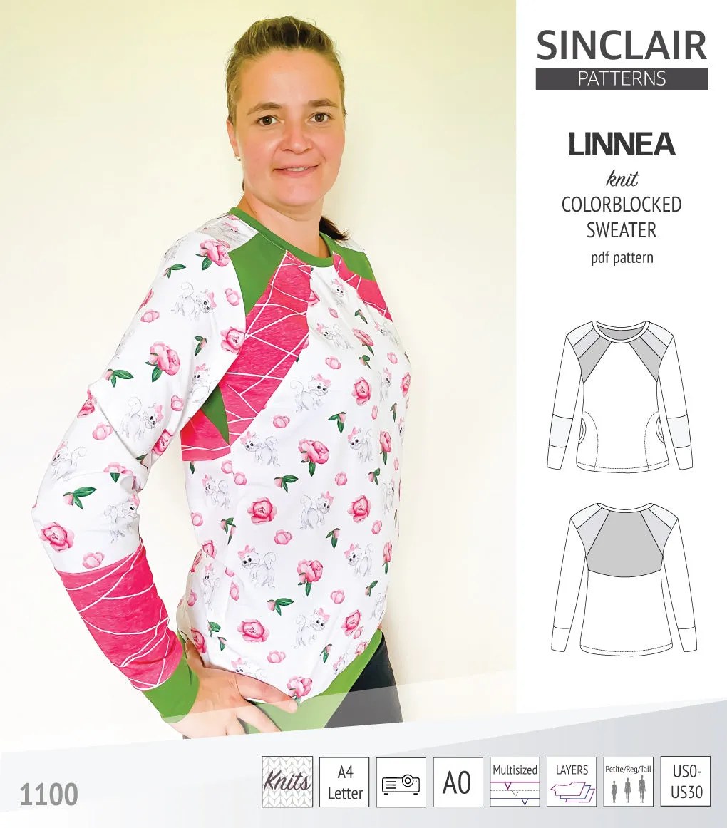 Linnea colorblocked sweater (PDF)