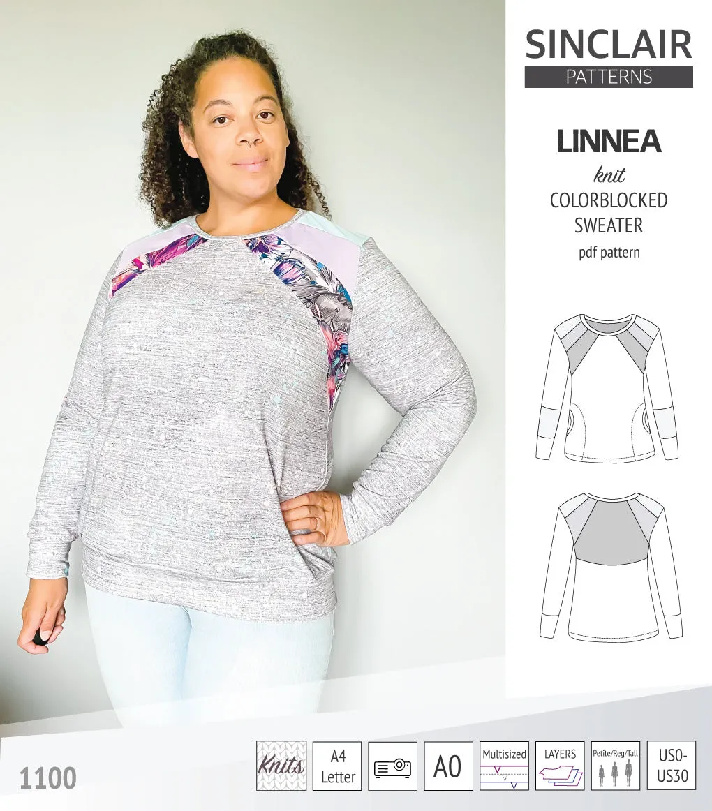 Linnea colorblocked sweater (PDF)