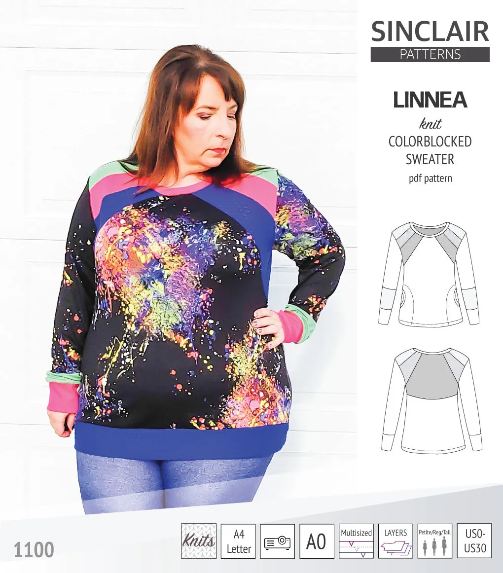 Linnea colorblocked sweater (PDF)
