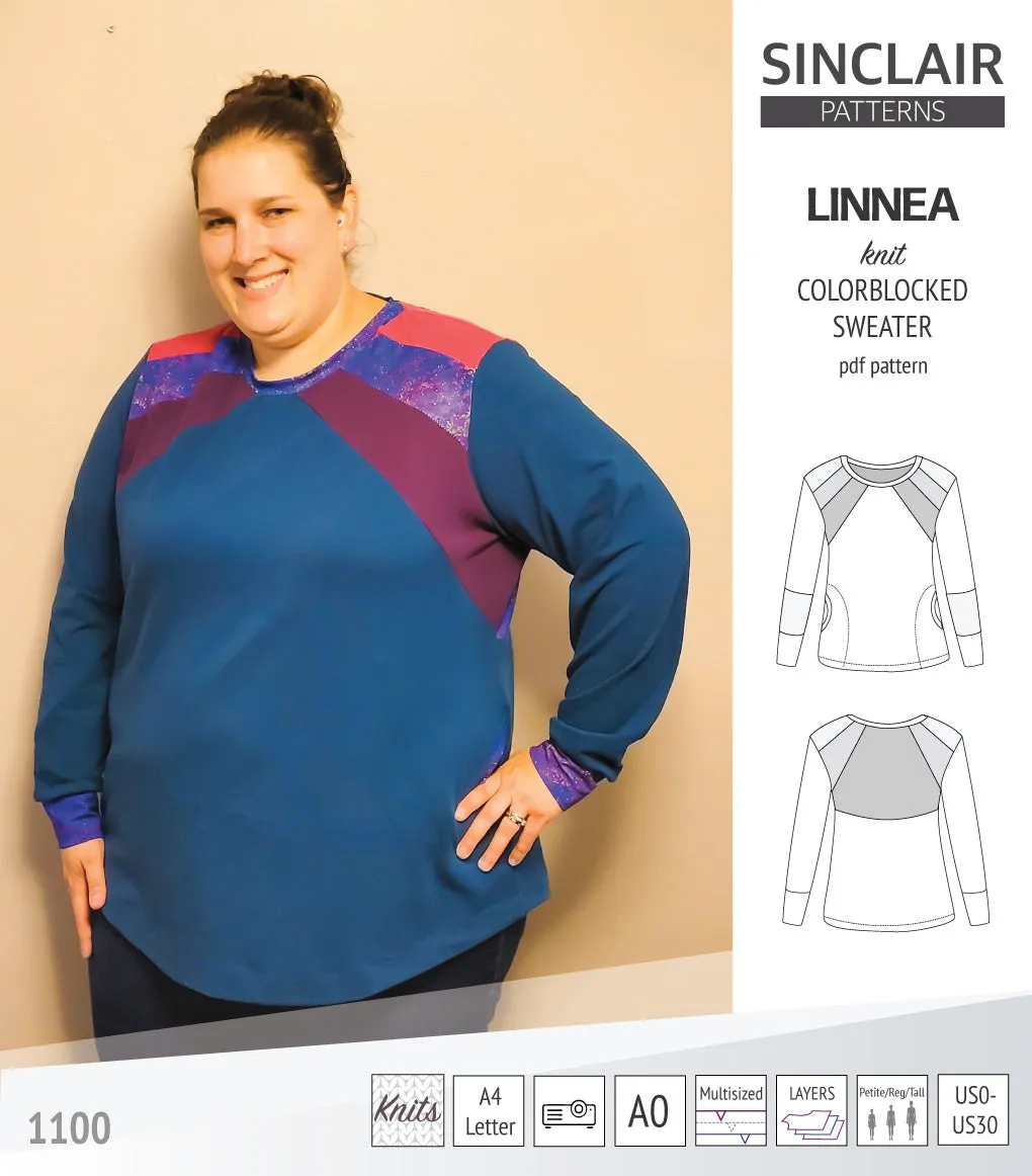 Linnea colorblocked sweater (PDF)