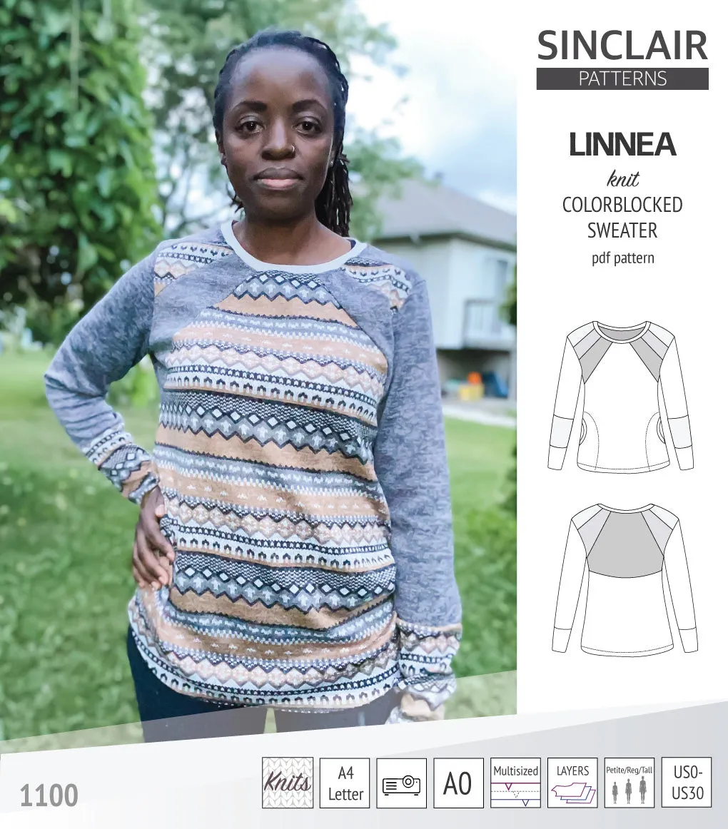 Linnea colorblocked sweater (PDF)