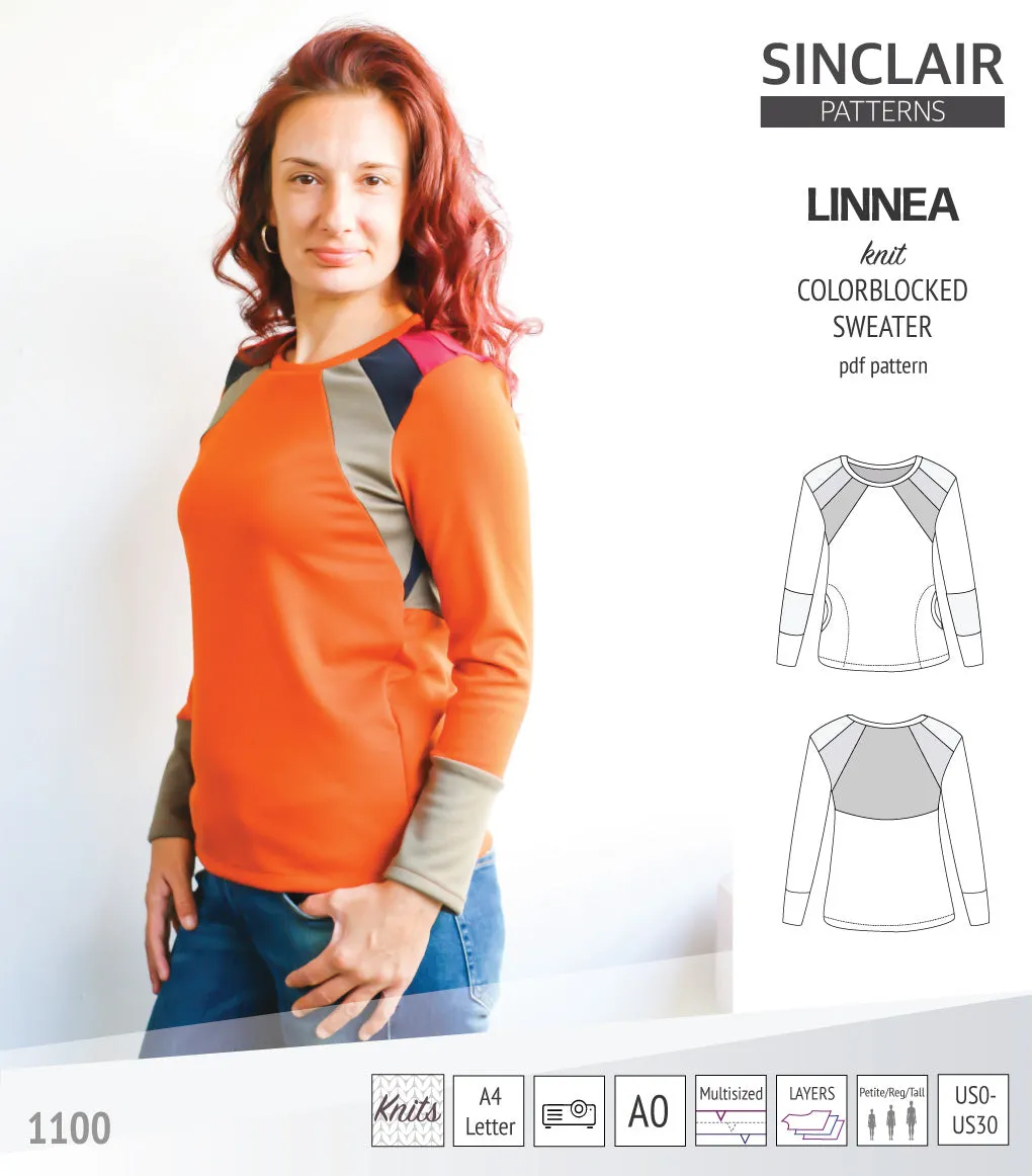 Linnea colorblocked sweater (PDF)