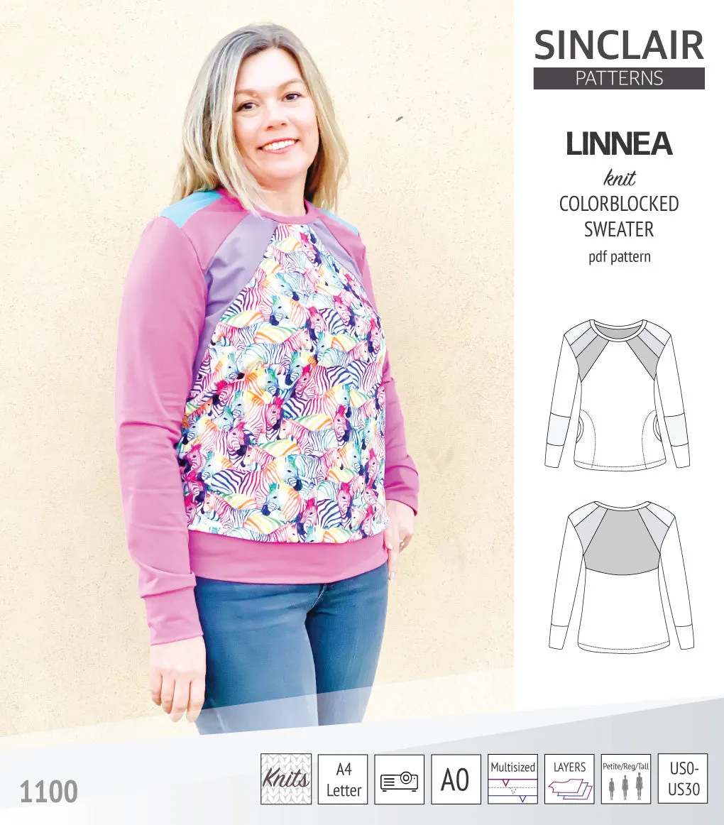 Linnea colorblocked sweater (PDF)