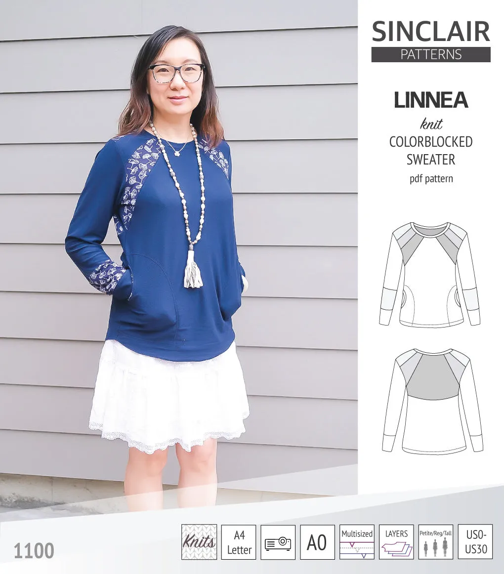 Linnea colorblocked sweater (PDF)