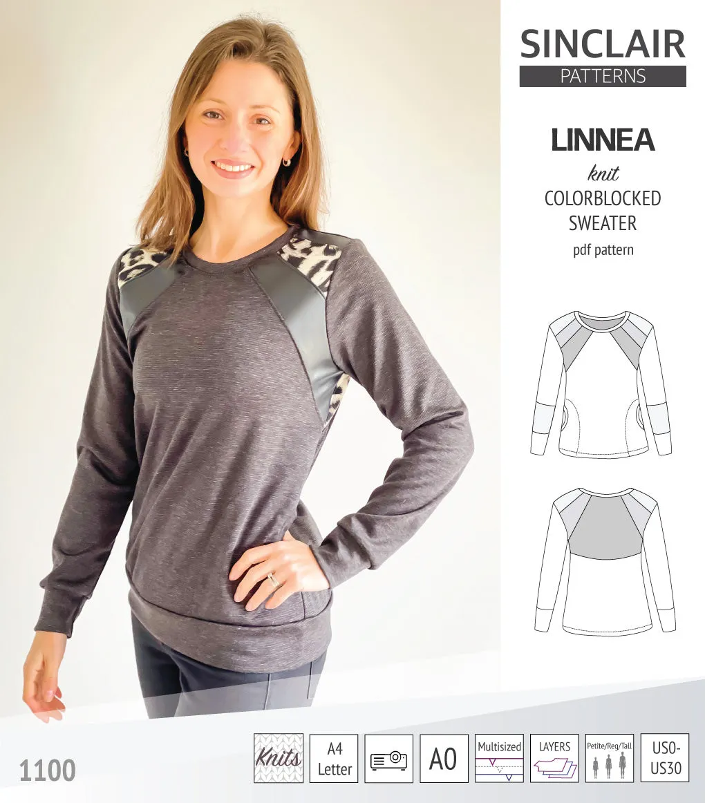 Linnea colorblocked sweater (PDF)