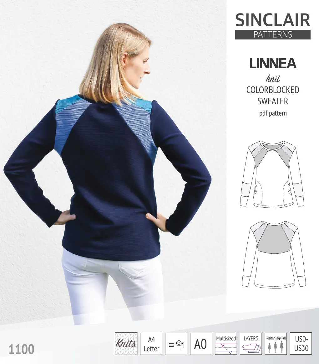Linnea colorblocked sweater (PDF)