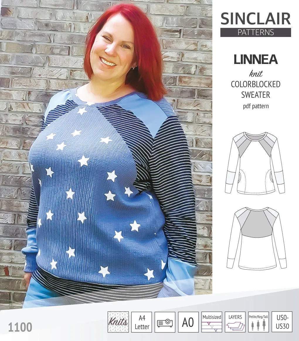 Linnea colorblocked sweater (PDF)