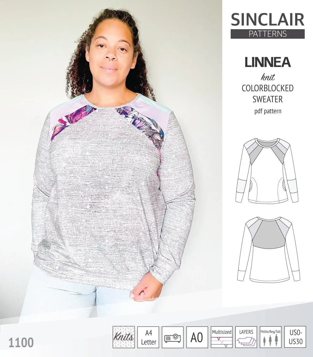 Linnea colorblocked sweater (PDF)