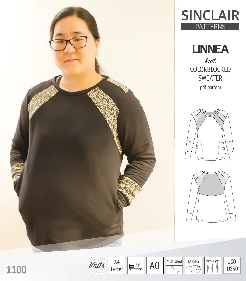 Linnea colorblocked sweater (PDF)