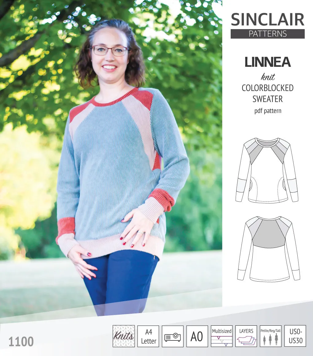Linnea colorblocked sweater (PDF)