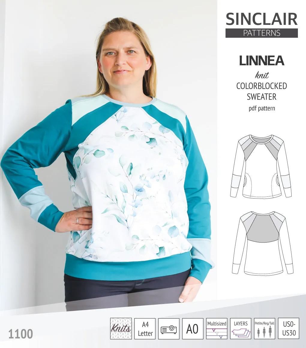 Linnea colorblocked sweater (PDF)