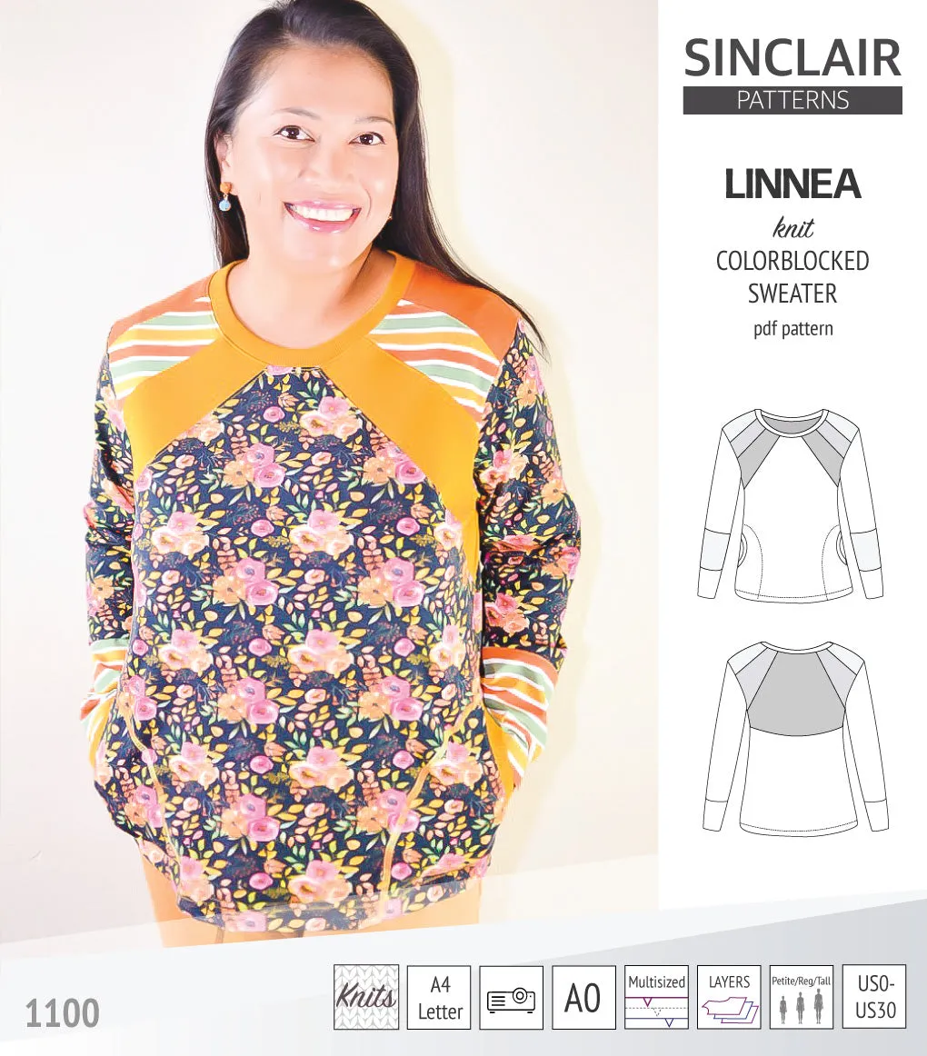 Linnea colorblocked sweater (PDF)
