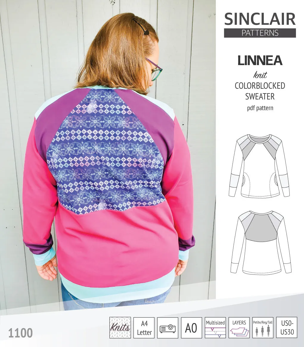 Linnea colorblocked sweater (PDF)