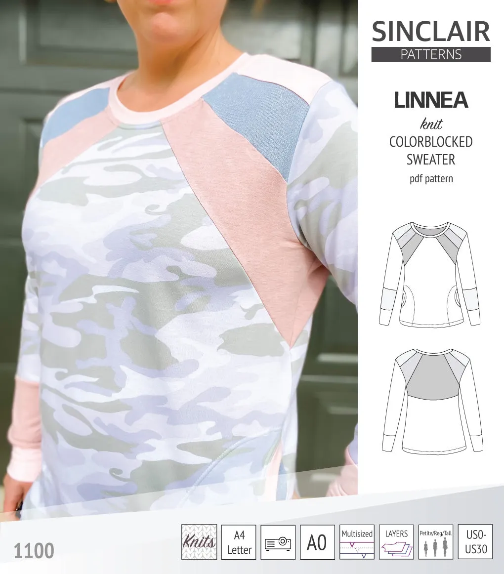 Linnea colorblocked sweater (PDF)