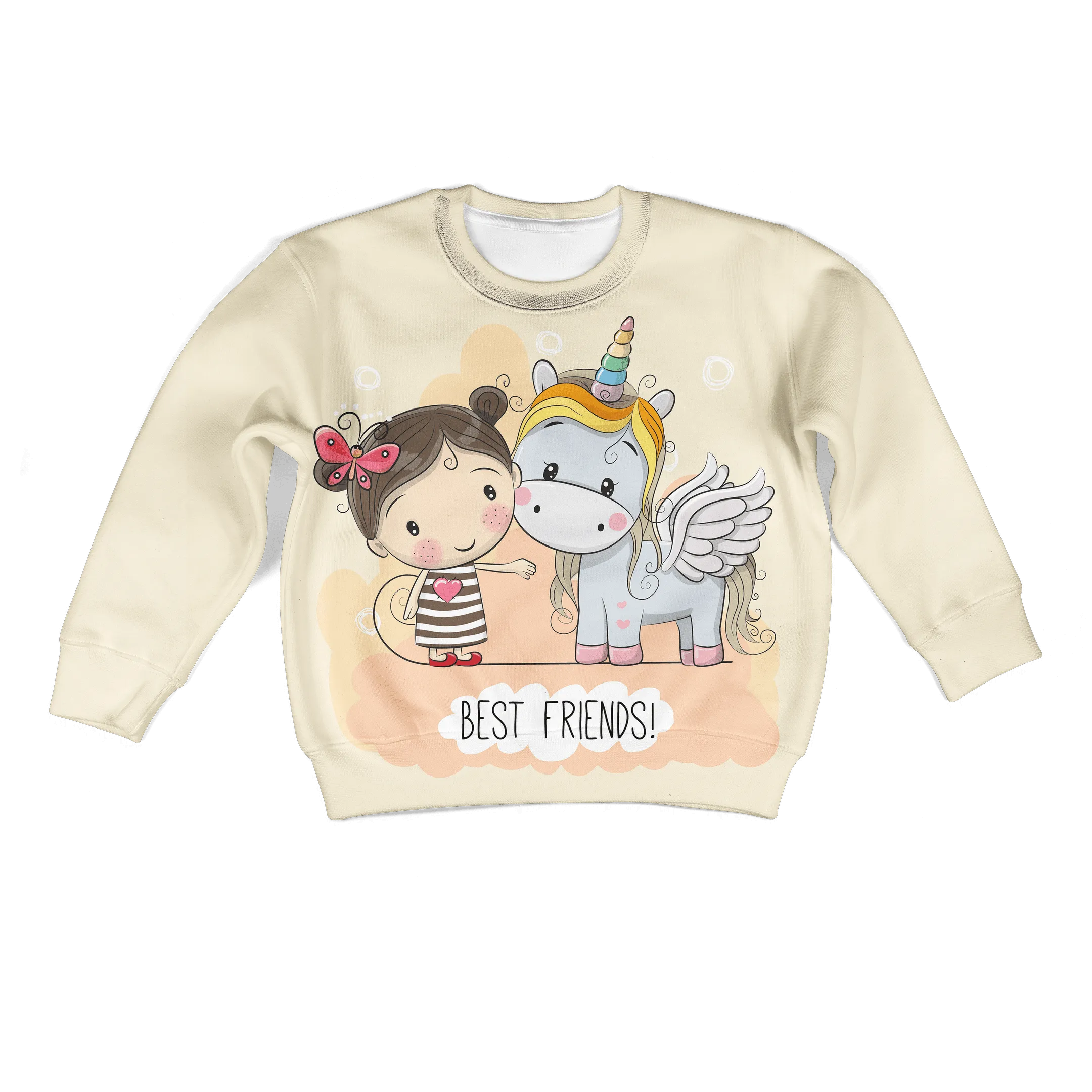 Little Girl And Unicorn Are Best Friends Custom Cosplay Kid Hoodie