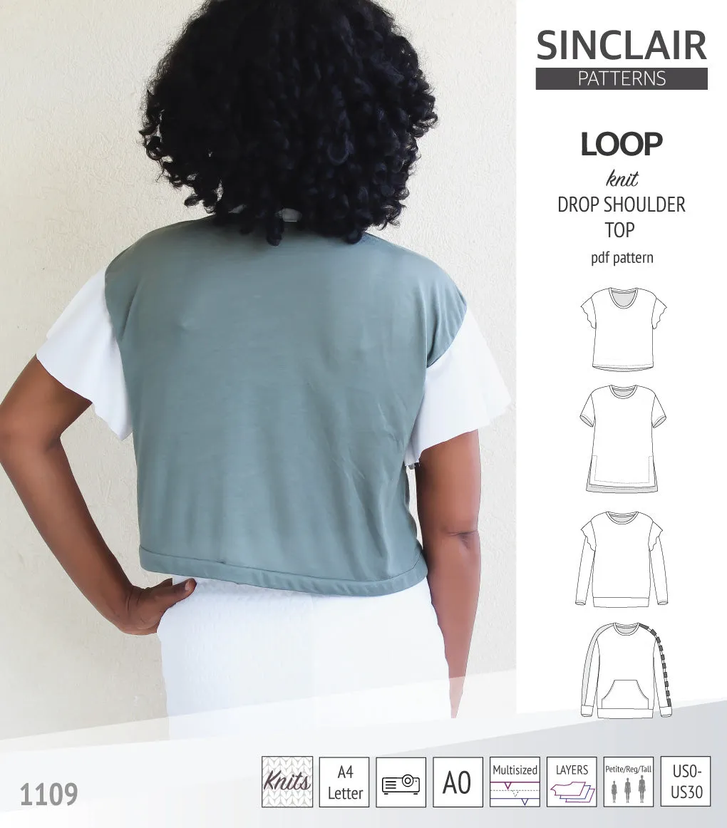 Loop drop shoulder knit top (PDF)