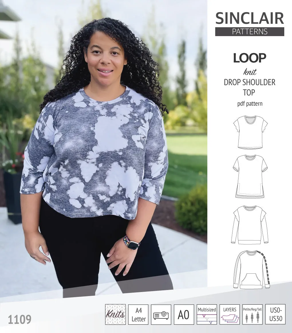 Loop drop shoulder knit top (PDF)