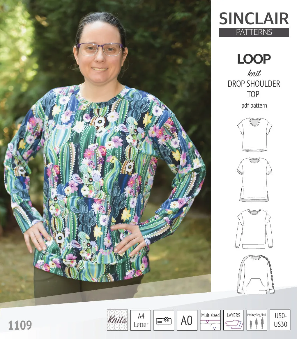 Loop drop shoulder knit top (PDF)