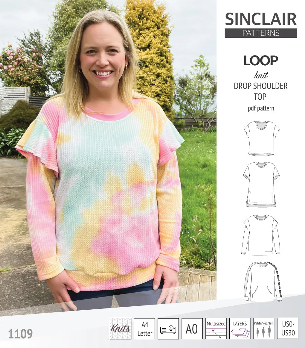 Loop drop shoulder knit top (PDF)