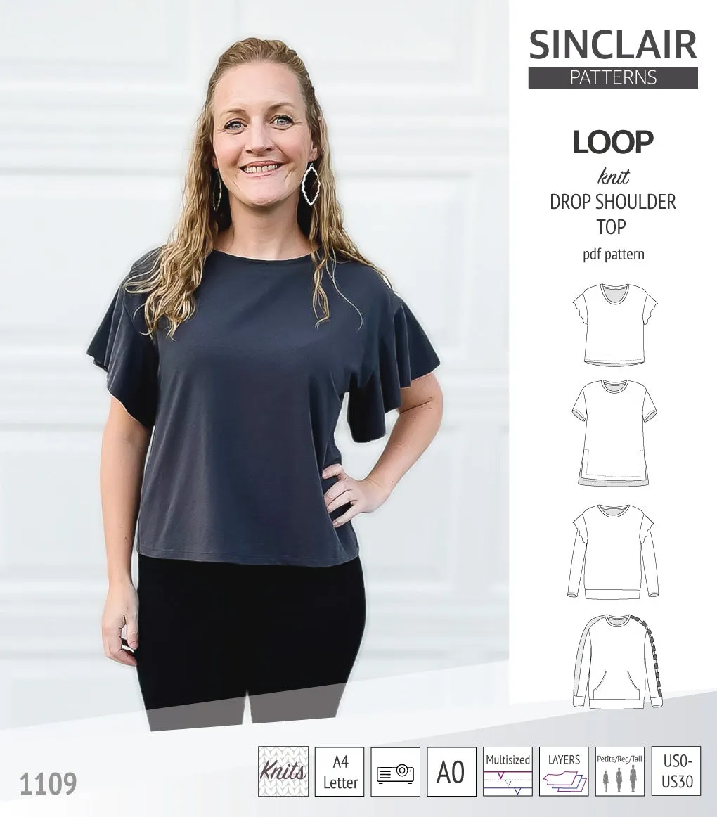 Loop drop shoulder knit top (PDF)