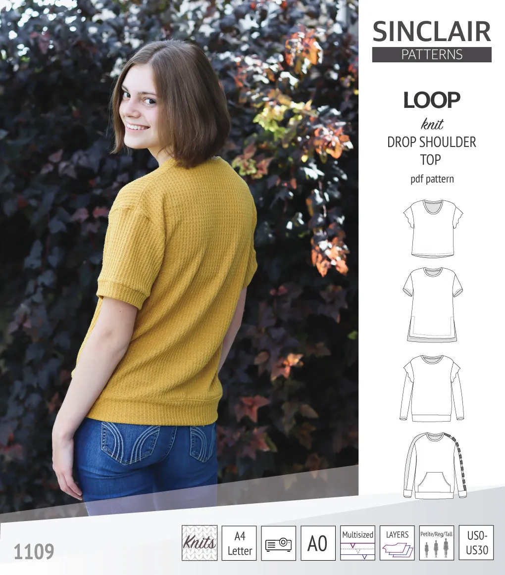 Loop drop shoulder knit top (PDF)