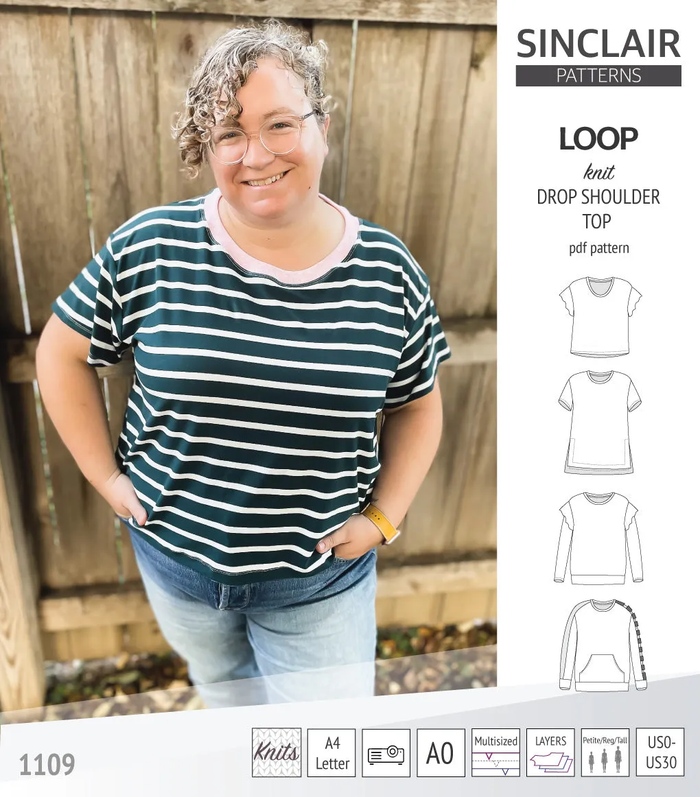 Loop drop shoulder knit top (PDF)