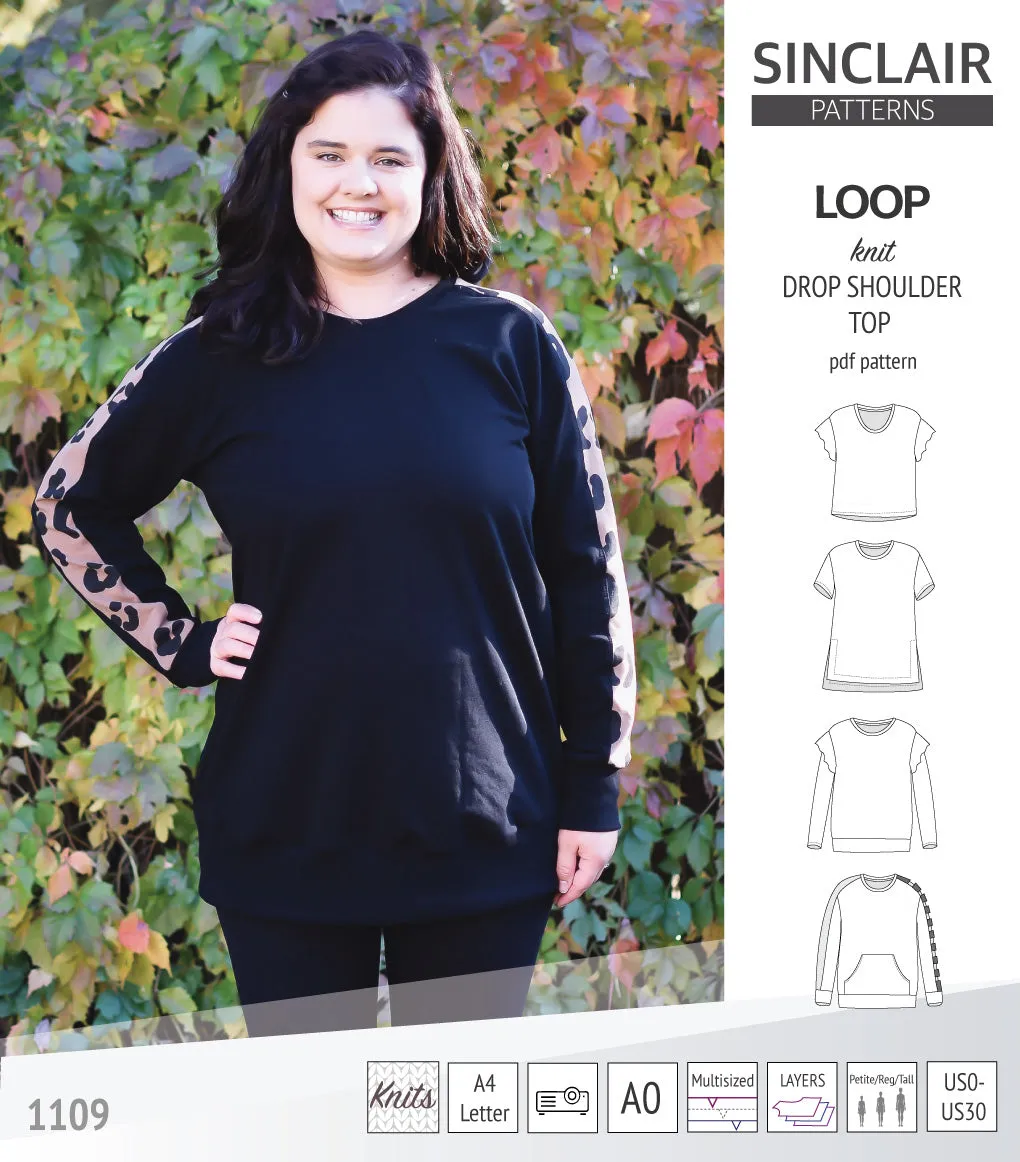 Loop drop shoulder knit top (PDF)