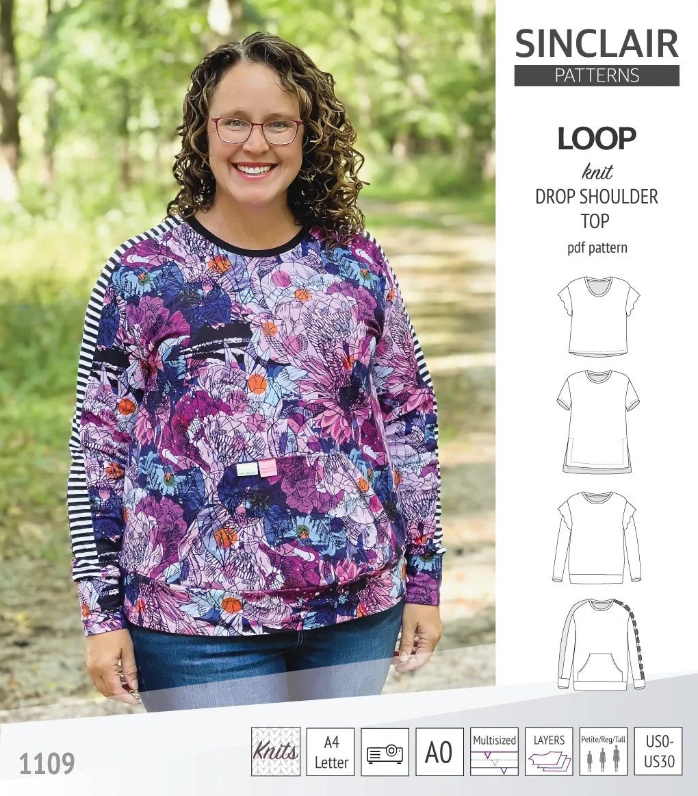Loop drop shoulder knit top (PDF)