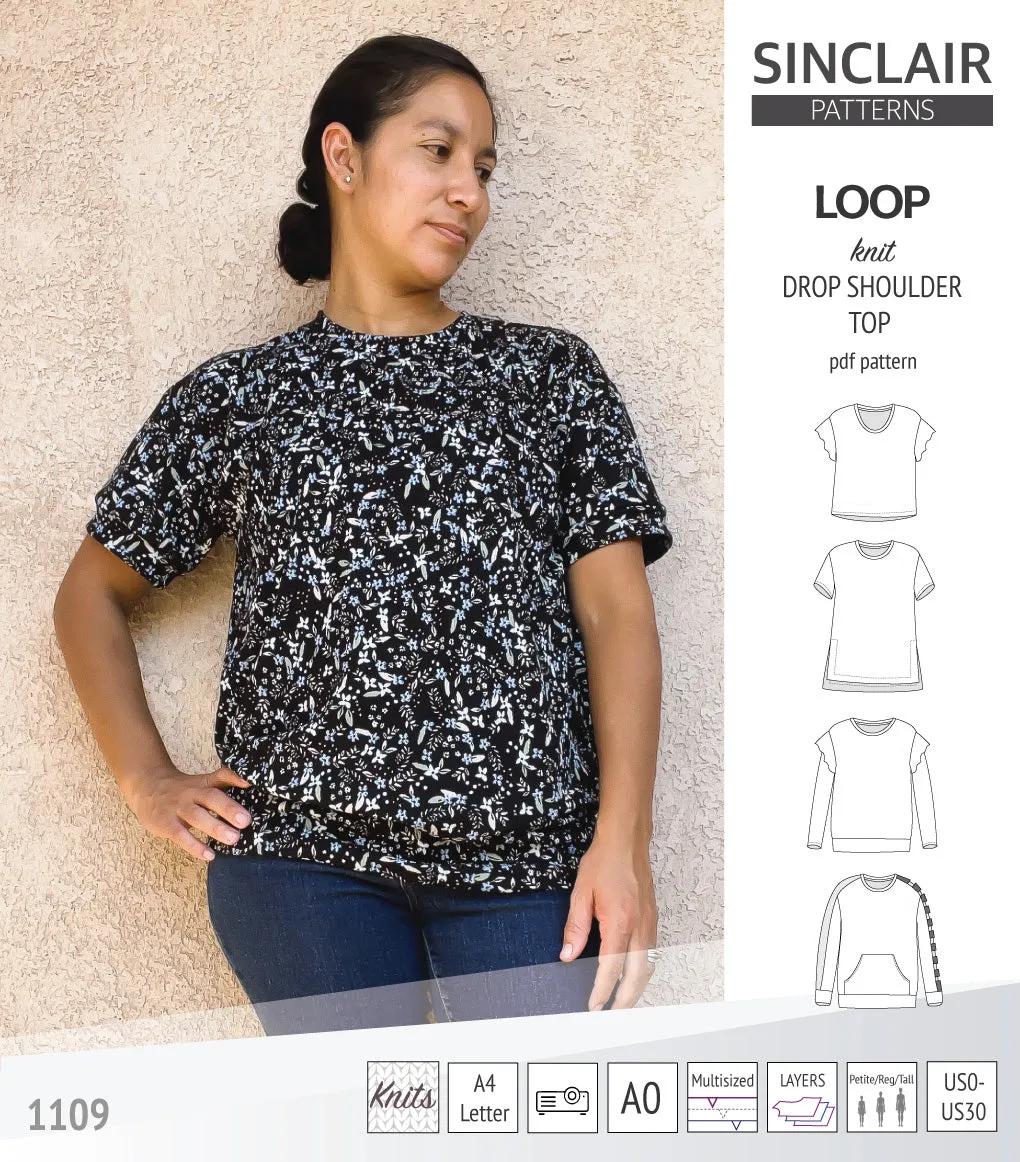 Loop drop shoulder knit top (PDF)